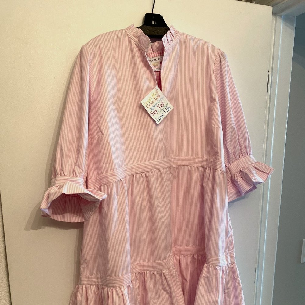 Gretchen Scott Pink and White Seersucker Dress